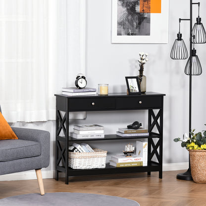 39" Console Table with Drawers and X-Frame