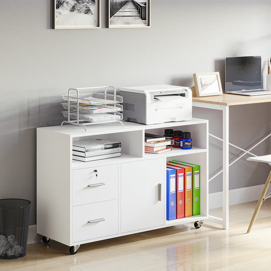 Lateral Mobile Filing Cabinet with Lock