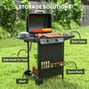 Black 2+1 Burner Propane Gas BBQ Grill with Side Burner