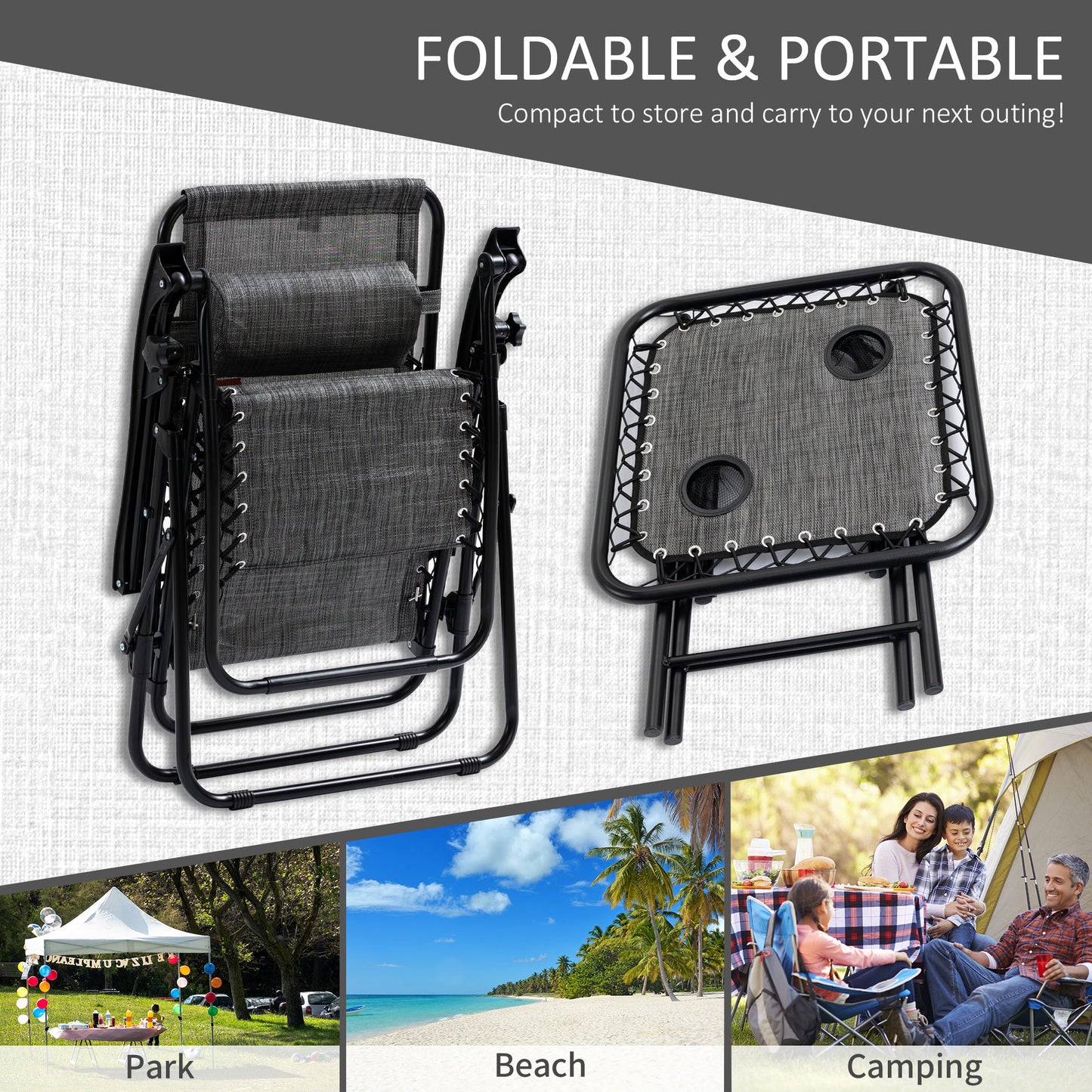 Zero Gravity Chair Set of 2 Patio Chair with Side Table Cupholders and Pillows for Pool, Backyard, Lawn, Beach, Red