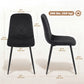 Dining Chairs Set of 4, Upholstered Dining Room Chairs with Steel Legs, Modern Kitchen Chair for Dining Room, Black