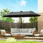10ft Double-Sided Patio Umbrella with 35 LED Lights, 12 ribs, Extra Large Outdoor Parasol with Twin Canopy, Dark Grey