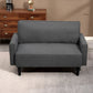 Loveseat Sofa, Linen 2 Seater Sofa Couch with Thick Padded Seat & Backrest for Living Room, Home Office, Dark Grey