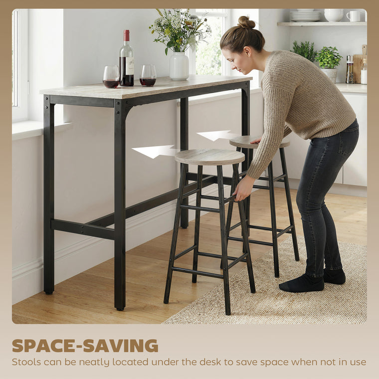 3-Piece Counter Height Bar Table and Chairs Set for 2