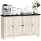 Rustic Sideboard, Buffet Cabinet with Adjustable Shelves for Living Room, Dining Room, Entryway, White Wood Grain