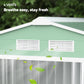 7' x 4' x 6' Garden Storage Shed Outdoor Patio Metal Tool Storage House w/ Foundation Kit and Double Doors Light Green