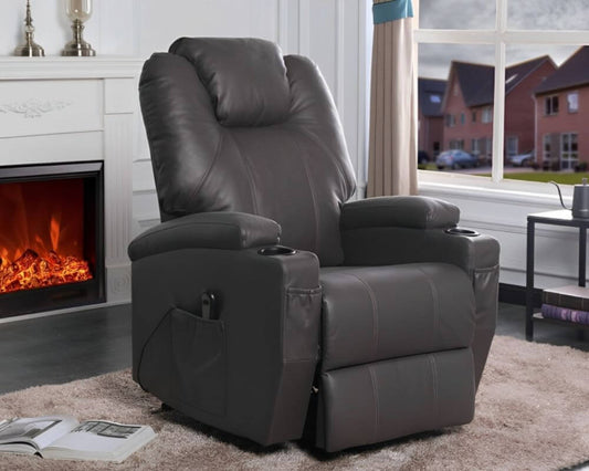 Power Reclining Lift Chair - Charcoal Air Leather