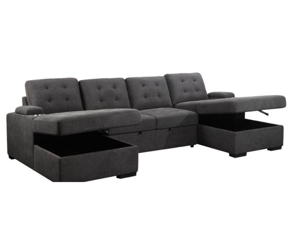 Lancaster U-Shaped Sleeper Sectional Sofa Bed with Storage Chaises