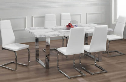Marble Dining Set with Modern Chairs