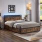 Aurora Rustic Brown with Drawers Bed Frame