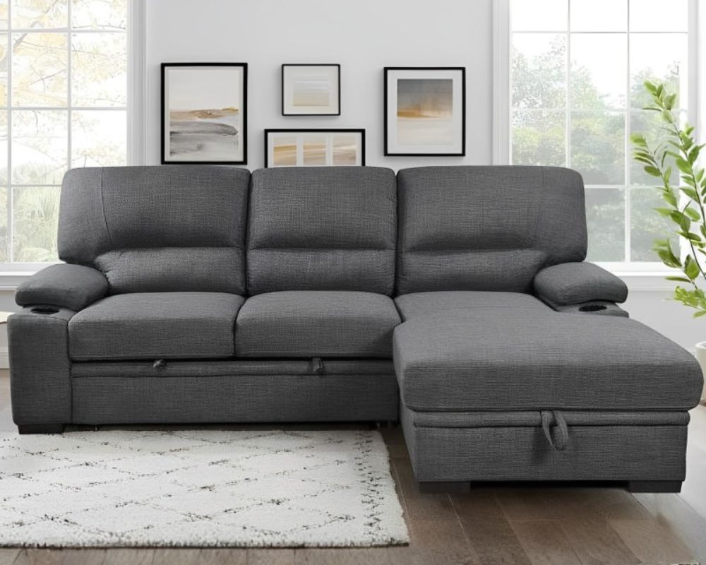 Sleeper sofa deals with cup holders