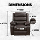 Brown Leather Electric Recliner with Massage and Heating