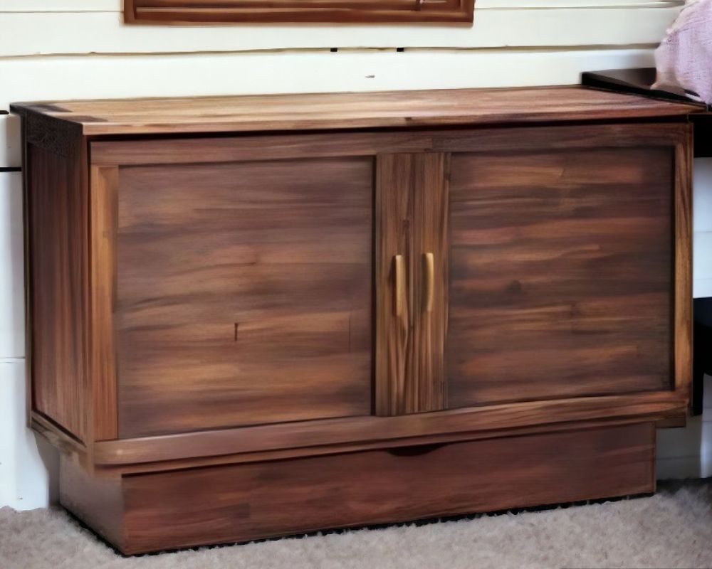 Tuscany Murphy Cabinet Bed in Brushed Acacia