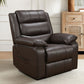 Brown Leather Electric Recliner with Massage and Heating