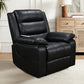 Black Leather Electric Recliner with Massage and Heating