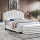 Valentina Soft White Teddy Bear Fabric Platform Bed Set - Forward Furniture