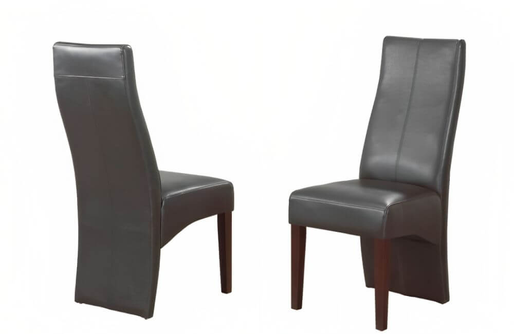 Elegant Espresso Finish Dining Set with Bonded Leather Chairs