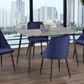 Contemporary Dining Set with Faux Marble Table and Velvet Chairs
