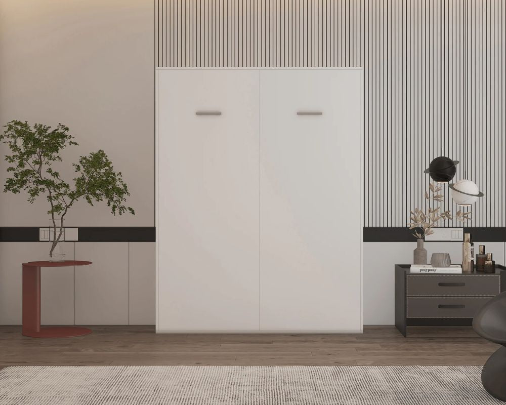 Wallie White Vertical Murphy Bed