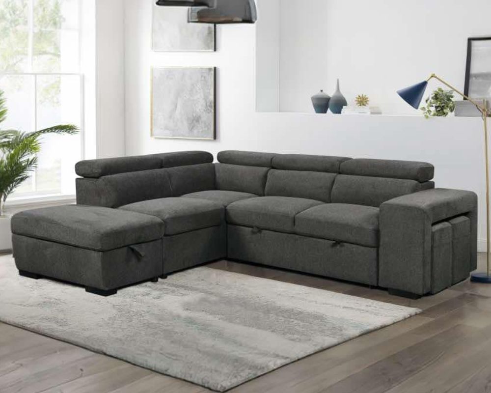 Bel Air Convertible Sleeper Sectional with Storage