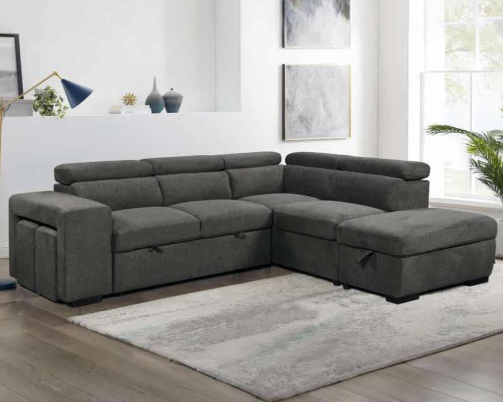 Bel Air Convertible Sleeper Sectional with Storage