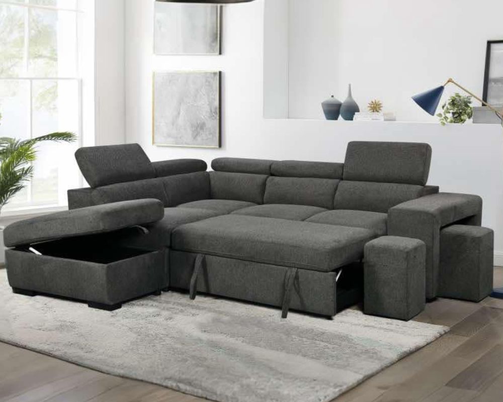 Bel Air Convertible Sleeper Sectional with Storage