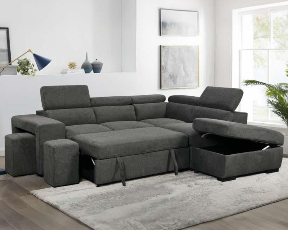 Bel Air Convertible Sleeper Sectional with Storage