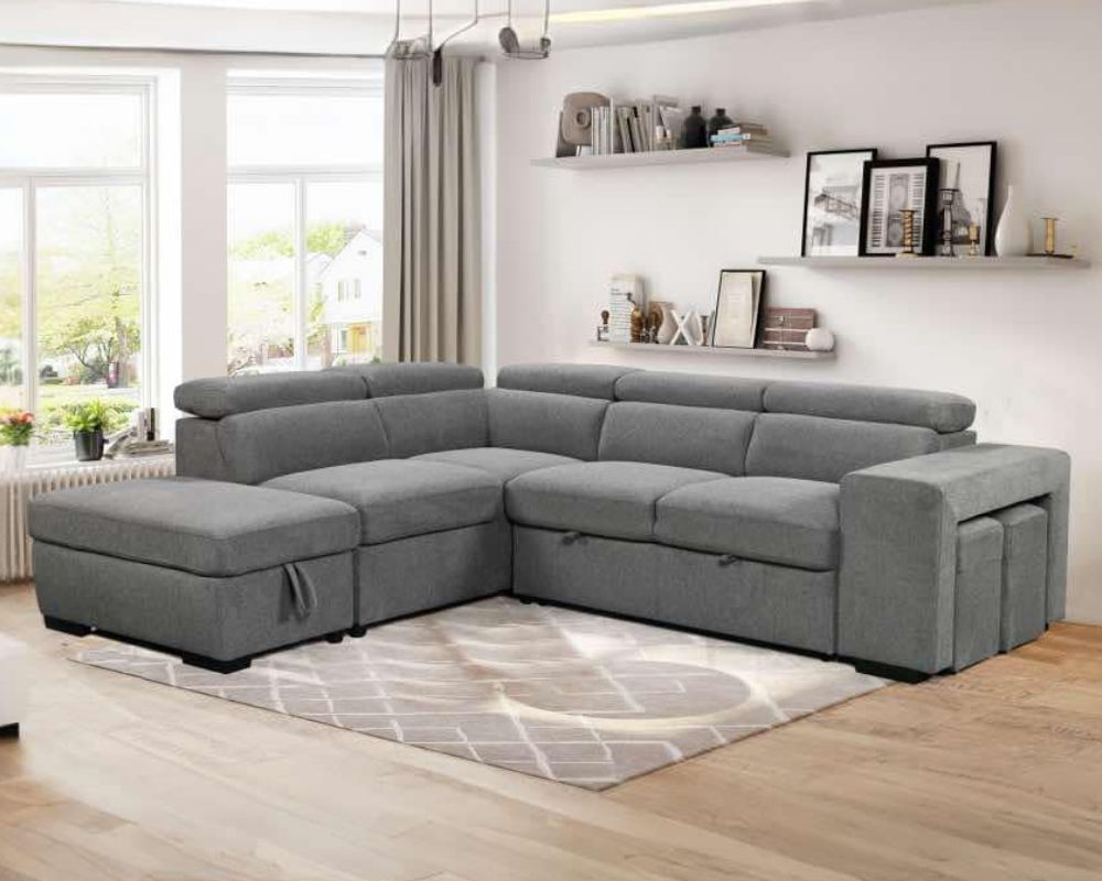 Bel Air Convertible Sleeper Sectional with Storage