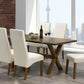 Dining Set with Beige Linen Chairs