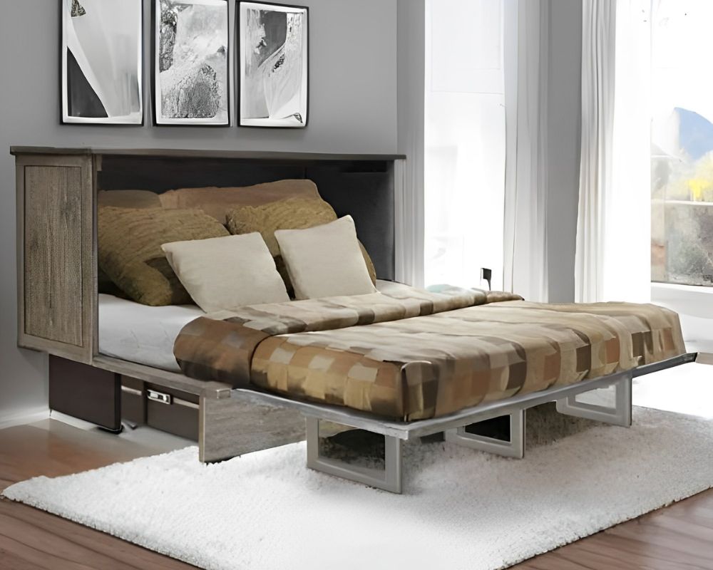 Stockholm Murphy Cabinet Bed in Brushed Grey