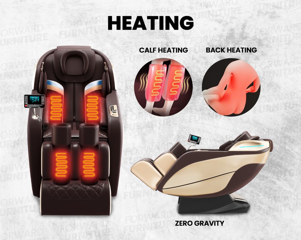Zenith Tan Leather Heated Massage Chair