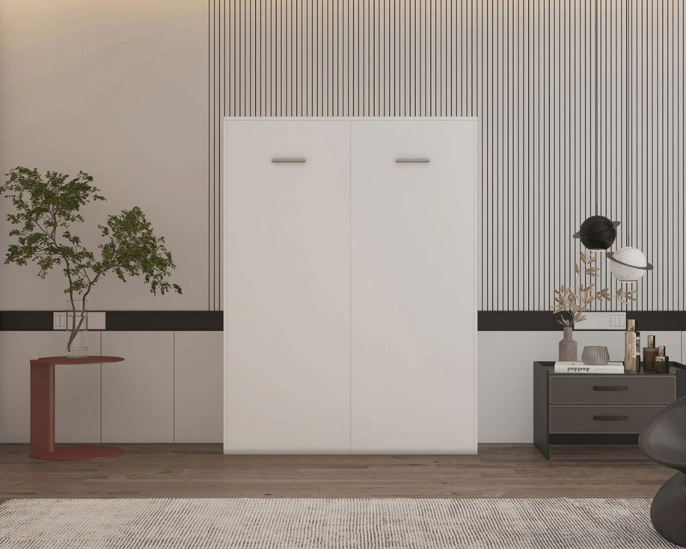 Wallie White Vertical Murphy Bed