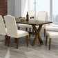 Dining Set with Beige Linen Chairs and Nailhead Trim