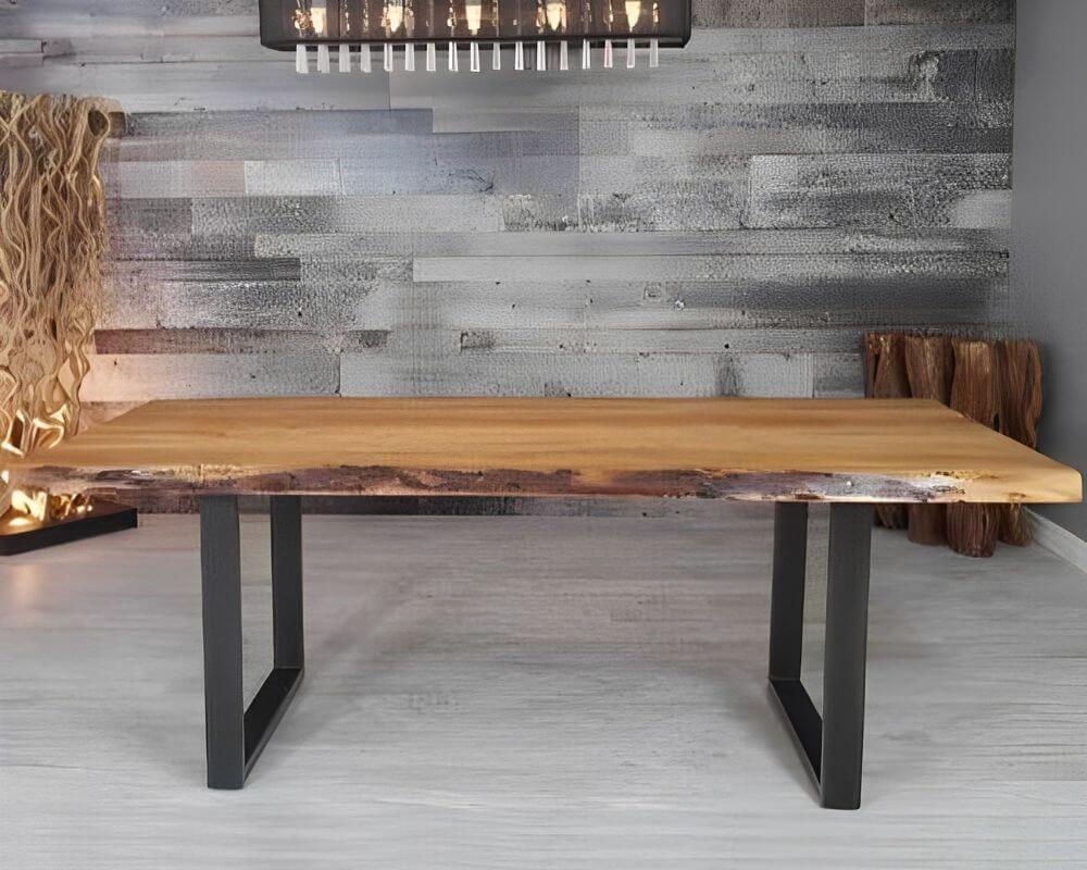 84" Live Edge Acacia Dining Table - In 8 Leg Styles
