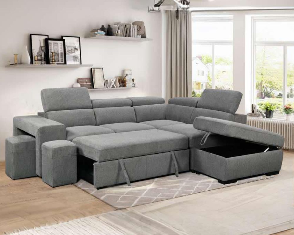 Bel Air Convertible Sleeper Sectional with Storage