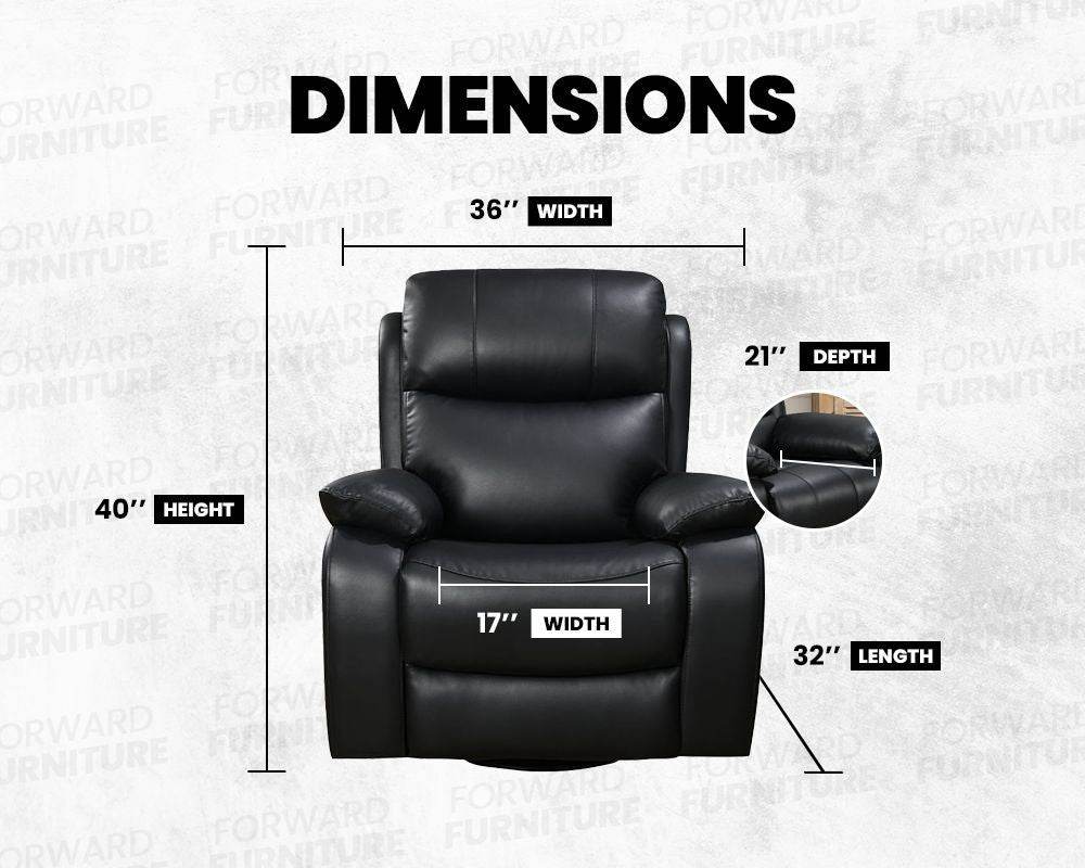 Manual Black Leather Recliner - Forward Furniture