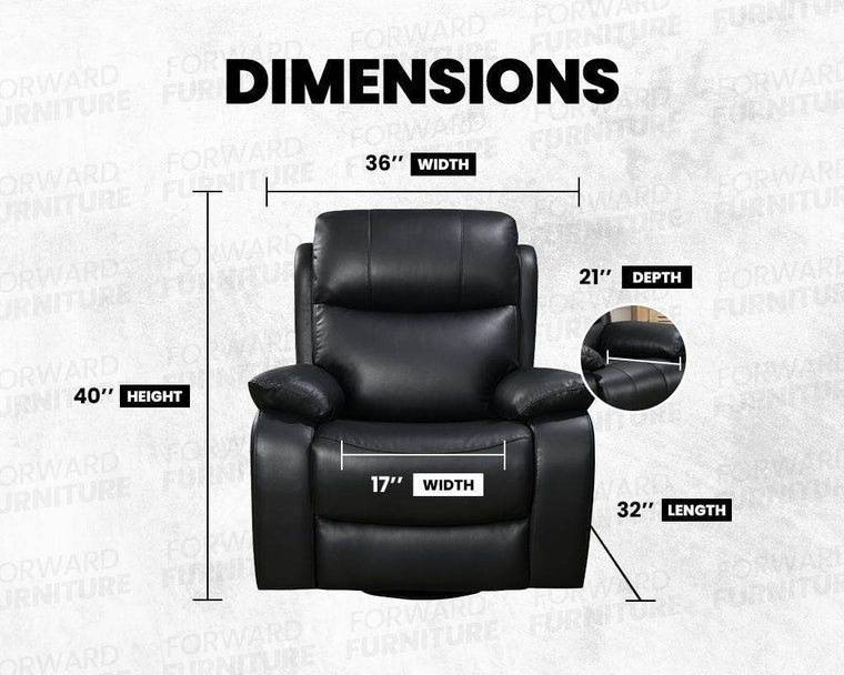 Manual Black Leather Recliner - Forward Furniture