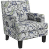 Floral Mid-Century Accent Chair with Nailhead Trim - Multicolour