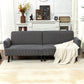 Modern Couch, 3 Seater Sofa, Corduroy Loveseat with Rubberwood Legs and Extra-Wide Seat, Grey
