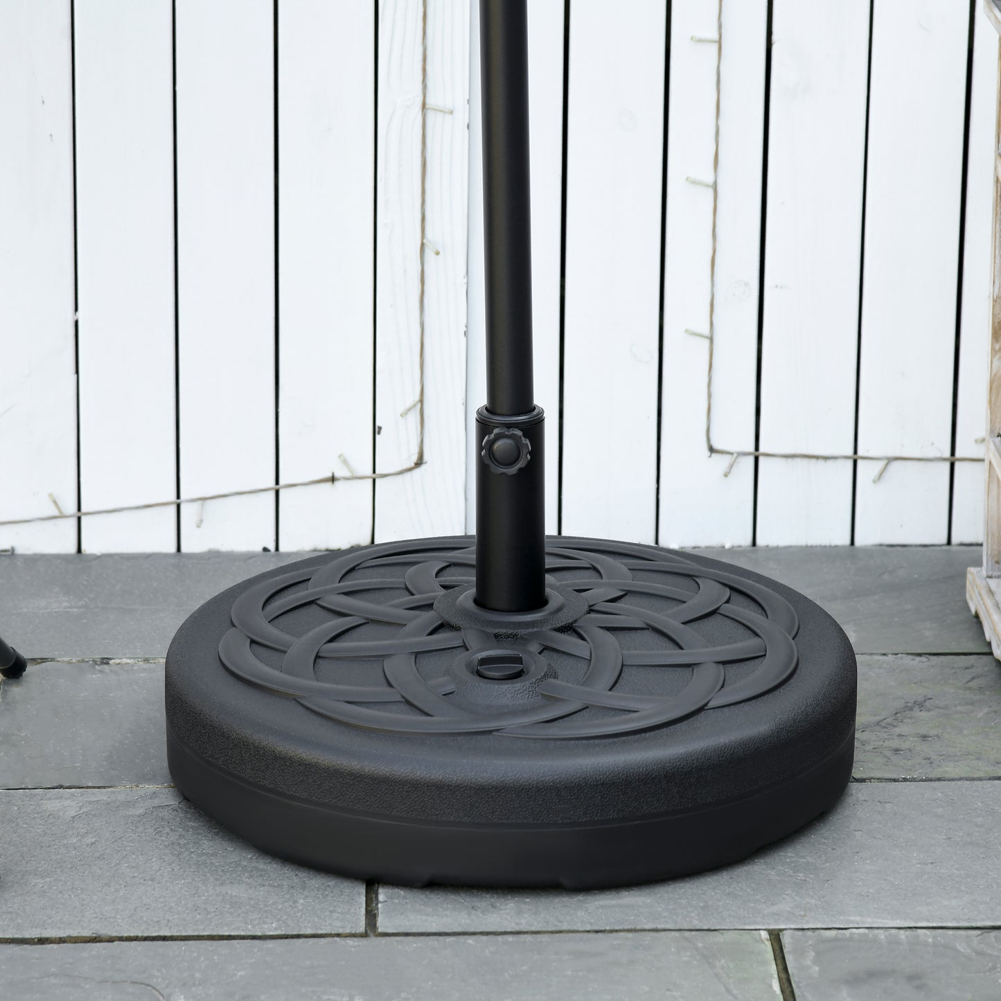 77 lb Heavy Duty Patio Umbrella Base, 22" Round Market Umbrella Stand for Deck, Outdoor, Backyard, Black