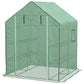 4.6' x 4.7' x 6.2' Walk-in Greenhouse with 3 Tier 8 Shelves, Outdoor Green House with Reinforced PE Cover, Garden Plant Grow Hot House Roll-up Door and Mesh Windows, Green
