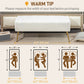 44" Lamb's Wool-Feel Upholstered Bedroom Bench, End of Bed Bench with Thick Padded Cushion and Steel Legs, Cream White
