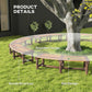 Wooden Outdoor Bench, Wrap Around Tree Bench with Slatted Seat for Yard, Garden, Deck, Lawn, Brown