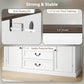 Farmhouse Sideboard with Charging Station, 58" Buffet Cabinet, Kitchen Storage Cabinet with 4 Drawers, 2 Doors, Black
