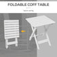 3 Pieces Outdoor Rocking Chair Set, Wooden Patio Rocking Chair Set with Folding Table, High Back and Armrests, White