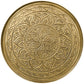 Vintage Coffee Table for Living Room, 24" Round Center Table with Hammered Tray Top and Metal Frame, Gold
