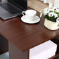 Computer Desk, 47" Writing Table with 3-Tier Shelves and 3 Reversible Drawers for Home Office, Bedroom, Walnut