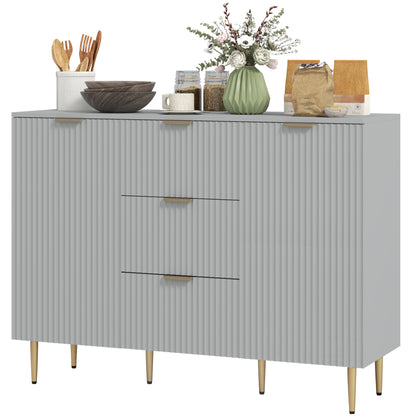 Sideboard Buffet Cabinet with 3 Drawers - Grey