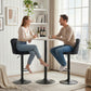 Bar Stools Set of 2, Swivel Counter Height Barstools with Footrest, Black