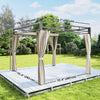 10' x 10' Beige Retractable Pergola with Curtains